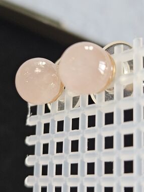 Rose Quartz Natural Stone Stud Earrings